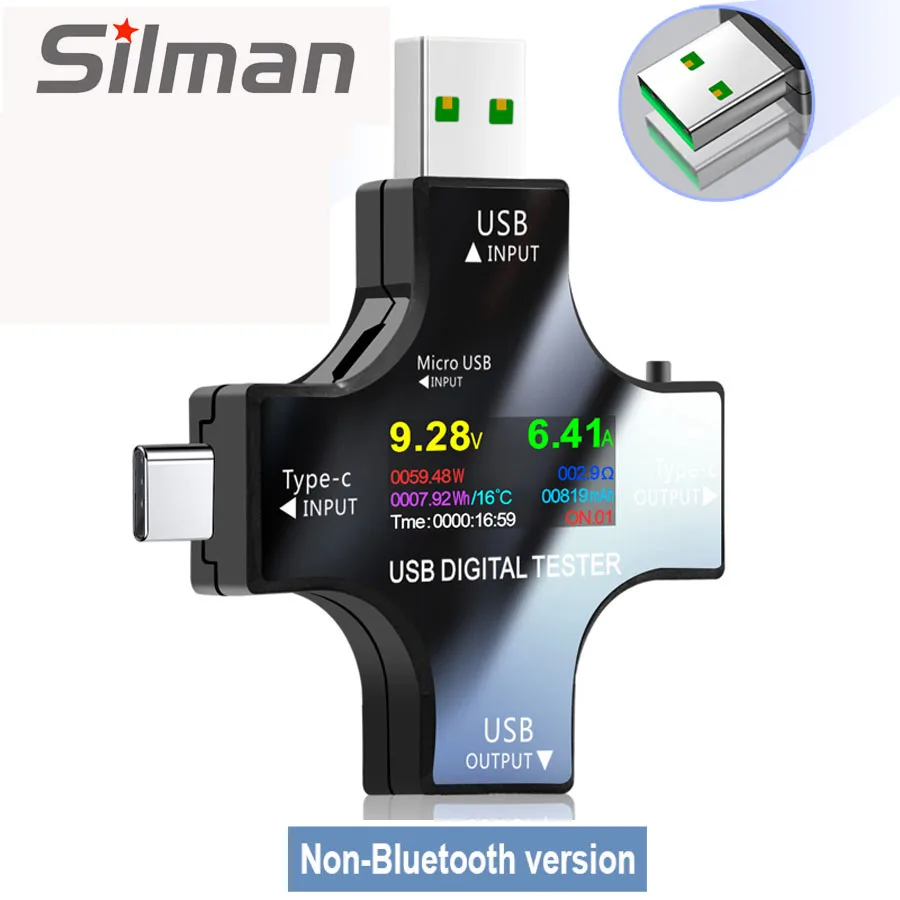 12 in 1 color PD USB Tester DC Digital Voltmeter Current Coltage Type-C Meter Amp Ammeter Detector Power Bank Charger Indicator