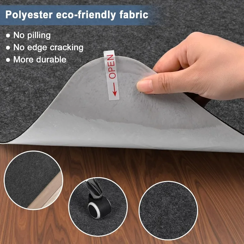 Large Anti-Slip Office Chair Mat Durable Polyester Floor Protector Rug for Hardwood Tile Floor Kitchen Home Decorative Mat