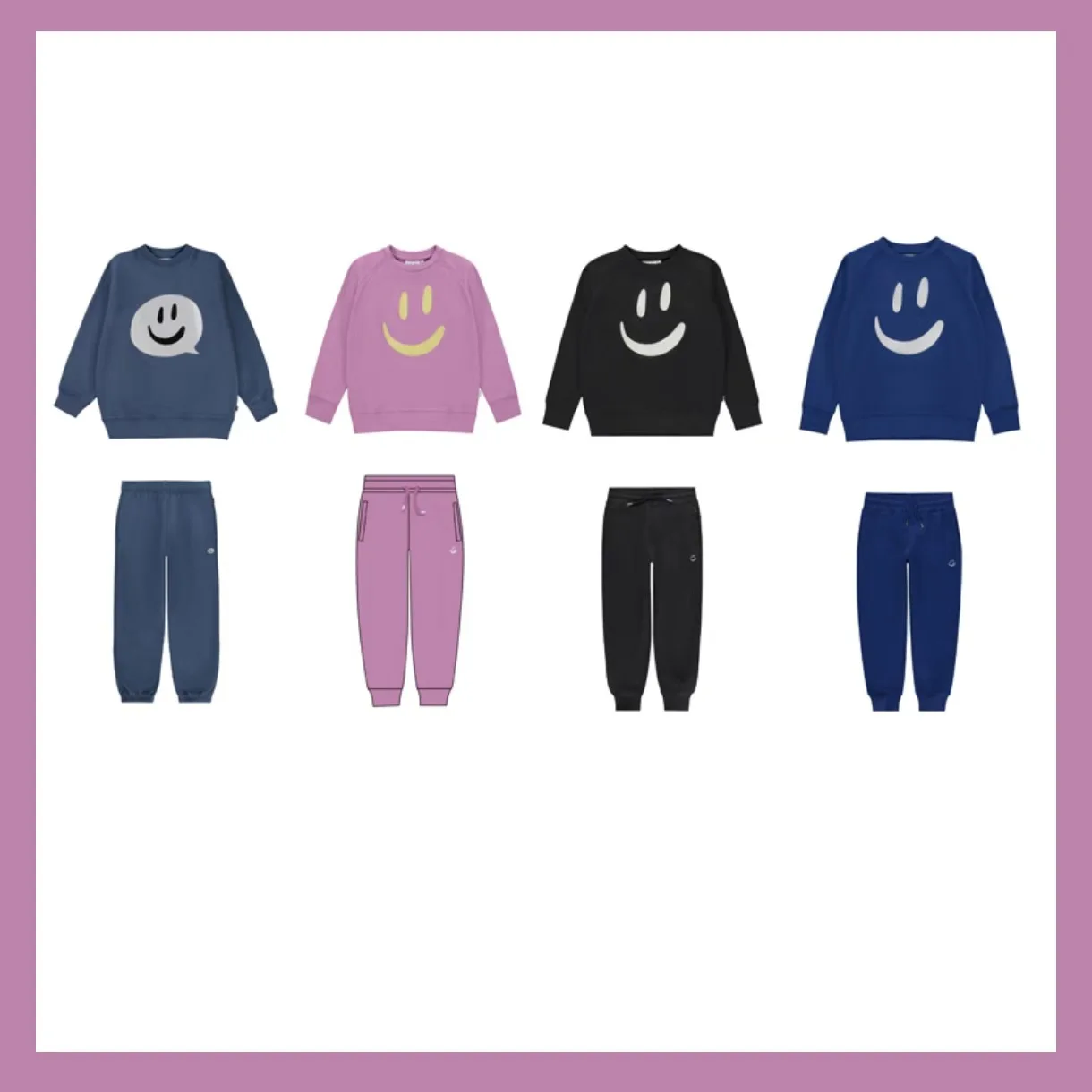 

Autumn and winter MOLO sweater sweatpants set kindergarten set boys cartoon smiley face sweater little girl sportswear