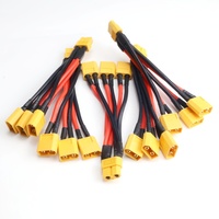 XT60 Male Female Cable Parallel Battery Connector 3-Way 14AWG Silicone Wire Dual Extension Cable Y Splitter for Battery Motor