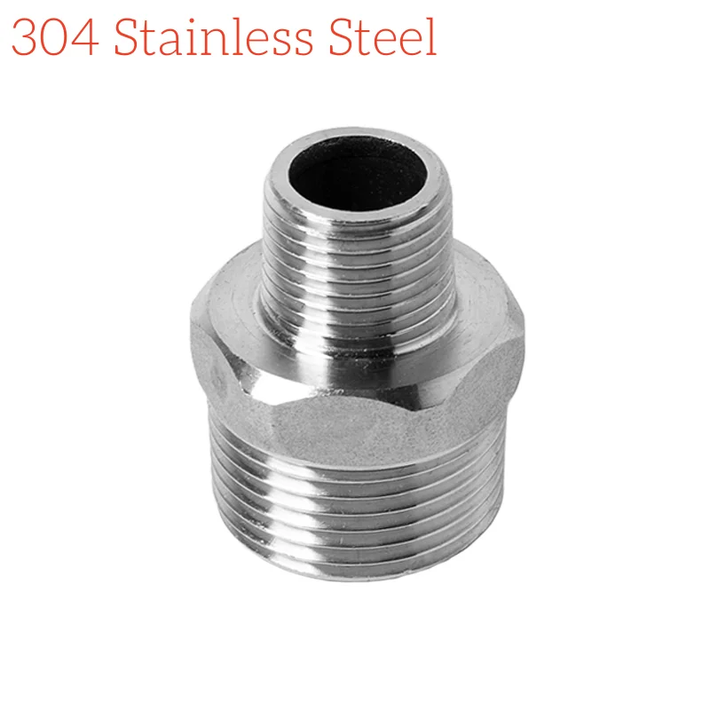 

1/8 дюйма 1/4 дюйма 3/8 дюйма 1/2 дюйма 3/4 дюйма 1 дюйма 1-1/4 дюйма 1-1/2 дюйма BSP наружная резьба из нержавеющей стали 304, шестигранный ниппельный фитинг, переходник, соединительный адаптер