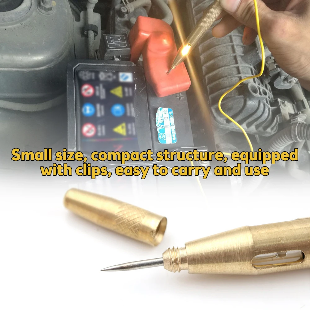 Car Motorcycle Circuit Voltage Tester DC 6V 12V 24V Electrical Testers Probe Pen Pencil Test Light