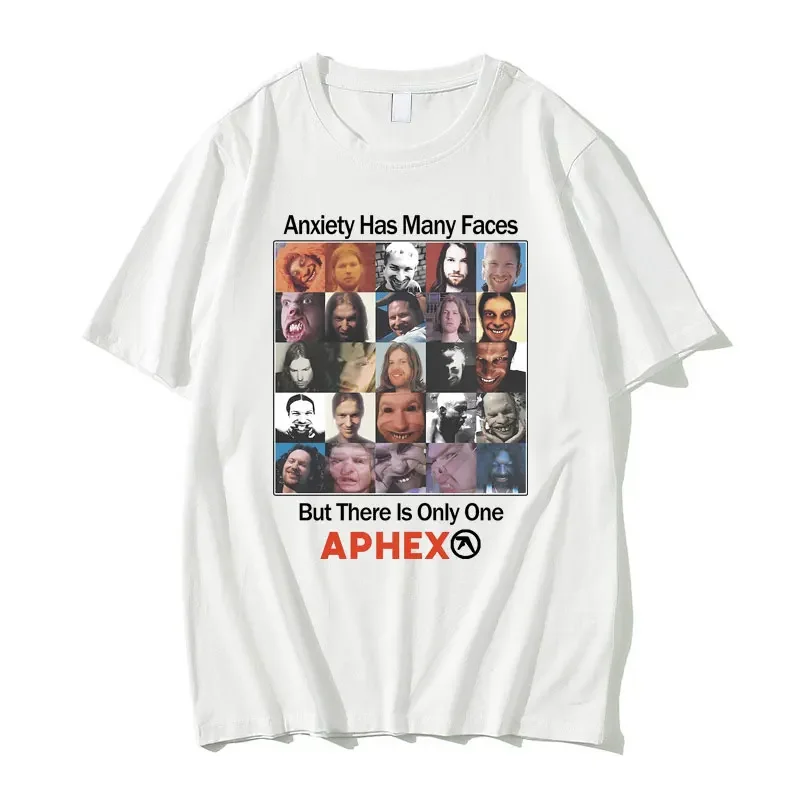 Britain Electronic Music Aphex Twin Anxiety Has Many Faces But There Is Only One APHEX Graphic T-shirt Men Women Vintage T Shirt