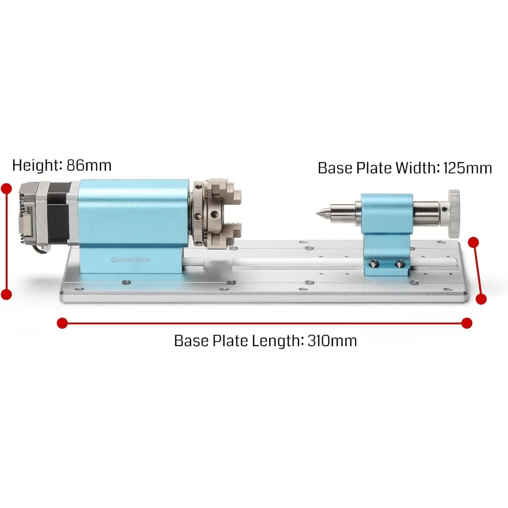 series CNC Machines with Planetary Geared Stepper Motor, 4 Jaw Chuck