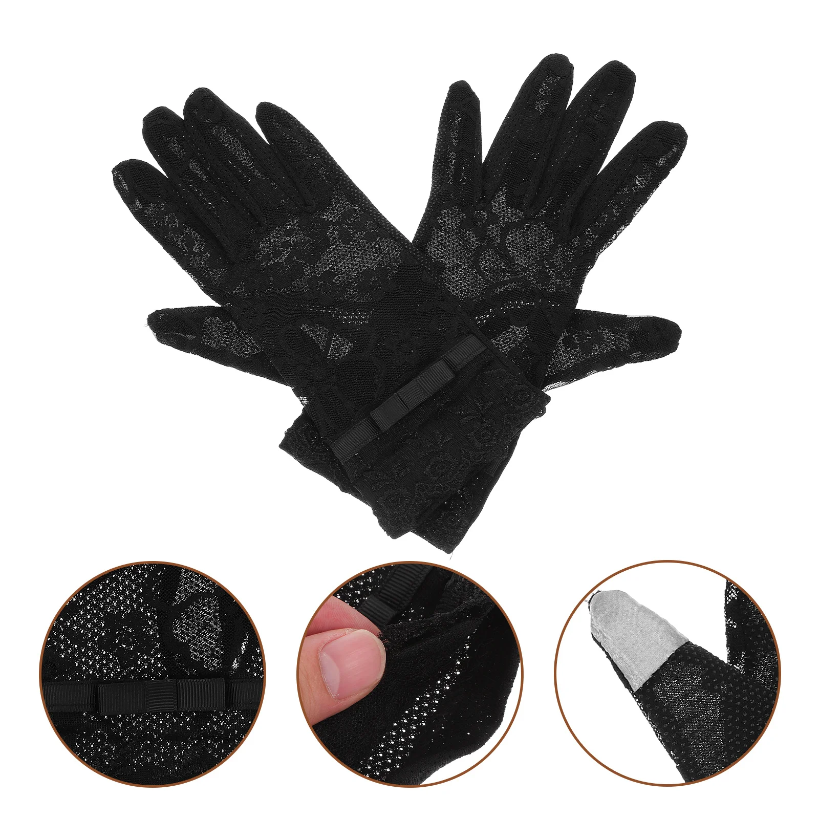 1Pair Lace Wedding Gloves Short Bridal Gloves for Party Prom Tea Banquet Women Breathable Lightweight Prom Accessories