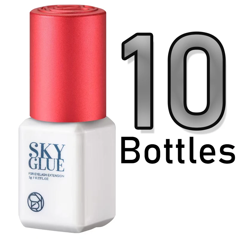 10 زجاجات السماء S + الغراء رموش زائفة تمديد 5 مللي كوريا الأصلي أسود أحمر غطاء كاذبة لاش كولاس لاصق لوازم أدوات ماكياج