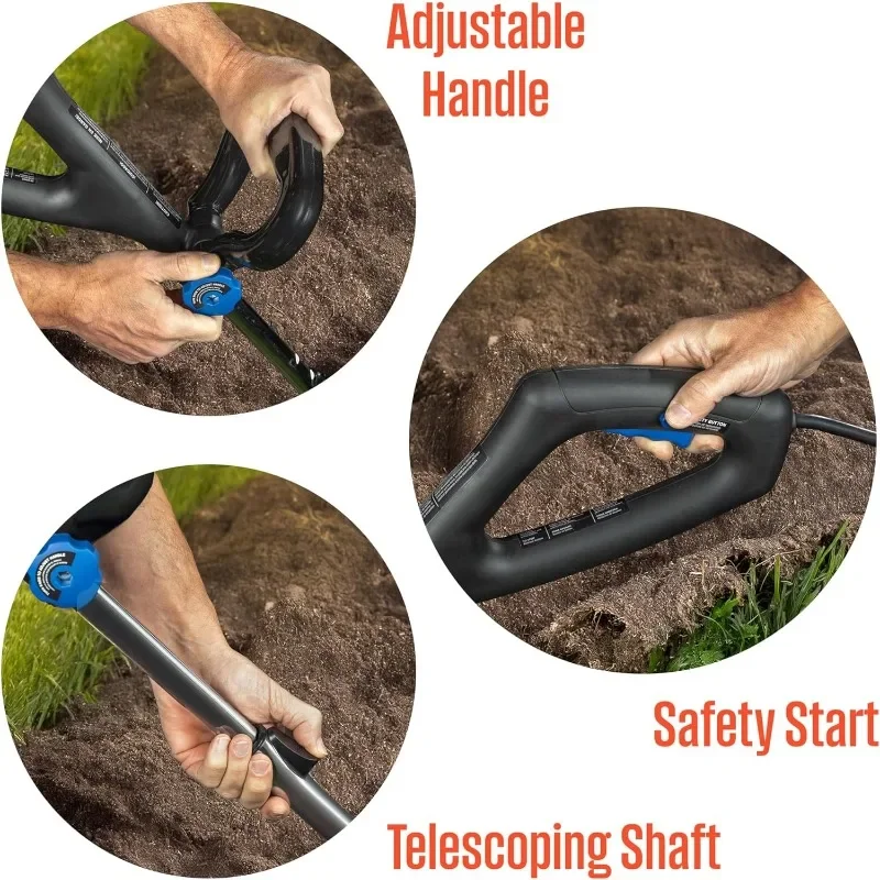 Westinghouse Mini cultivador elétrico com fio de 6 polegadas e 2,5 Amp para jardinagem, leve, 4 lâminas de aço