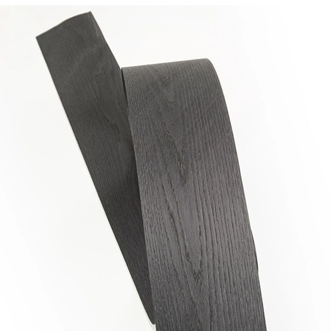 Thick Cut Natural Dyed Black Oak Crown Wood Veneer for Woodworking Furniture Crafting and Decorative Surface Finishing