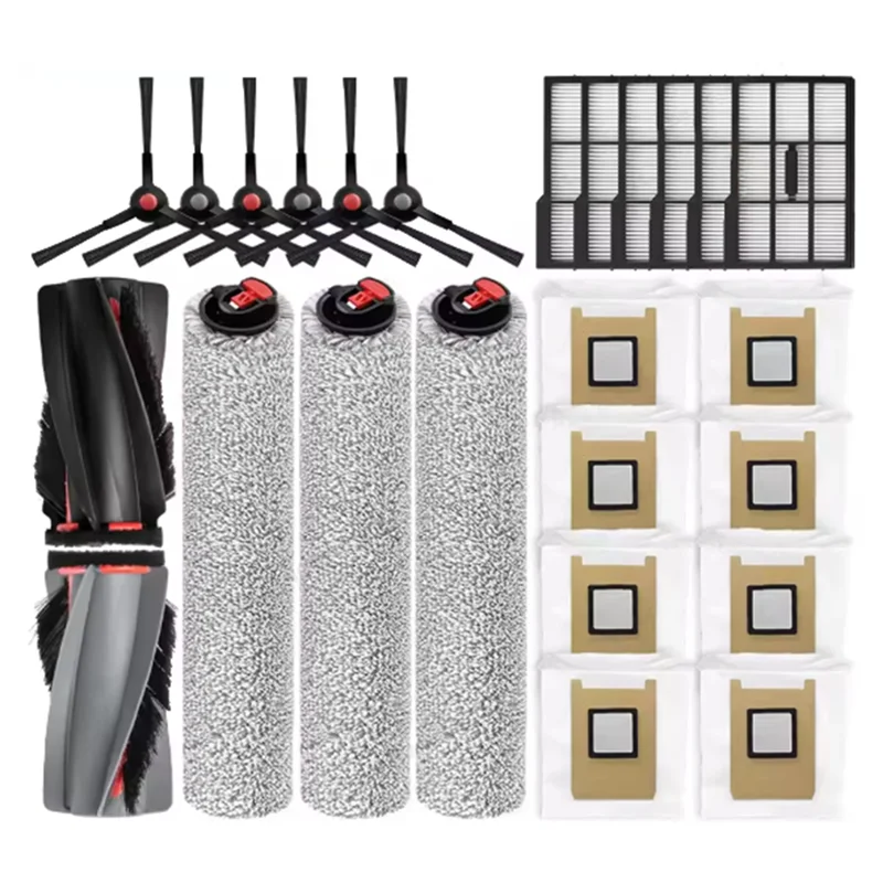 

A24P 24 шт. запасные части для пылесоса Eufy Omni E25/E28, основная щетка, роликовая щетка, боковая щетка, фильтр для пылесборника