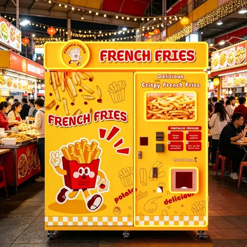 Commercial Smart French Fries Vending Machine Self Service Fast Food Kiosk Touch Screen QR Payment for Shopping Mall Cinema