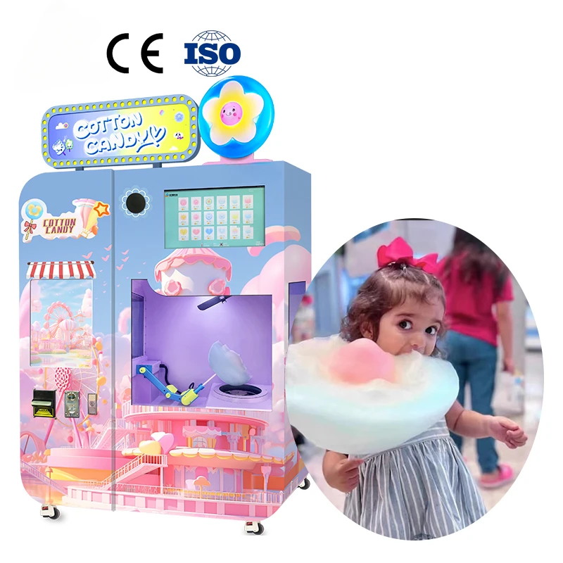 Multi Languages Electronic Automatic Maker Machine Cotton Candy Robot Commercial Cotton Candy Machine for Sale