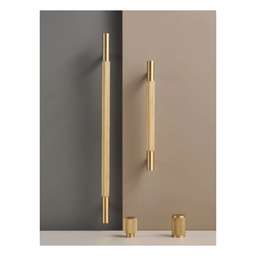 Brass  Diamond-cut Cross Knurl Pattern Gold Black Kitchen Cabinet Handles Wardrobe Pull T-bar Knobs 500mm Long Available
