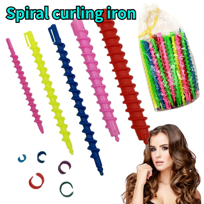 20pcs Heatless Hair Curler No Heat Hair Rollers Sleeping Soft Spiral Curls Lazy Perm Curling Rod Wave Formers Hair Styling Tools