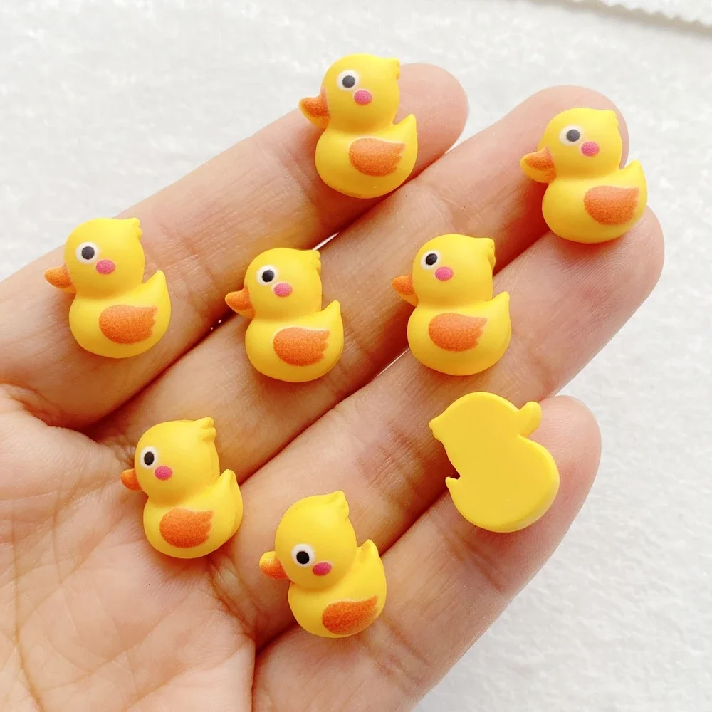 20 pezzi carino resina kawaii mini simpatico cartone animato piccola anatra gialla nail art figurine di pietra flatback scrapbook decorazioni fai da te artigianato