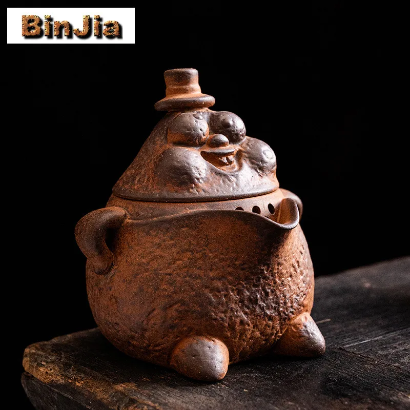 

180 мл ручной работы мультфильм старый рок глиняный чайник антикварный чайник для заварки чая чайник с ситечком чайная посуда украшения