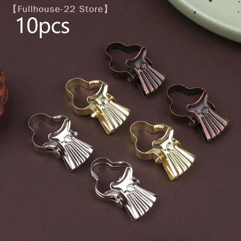 【MAX-22】10Pcs Mini Metal Hook Clips Multifunctional Household Curtain String Lights Clips Sturdy Enduring Window Curtain Clips