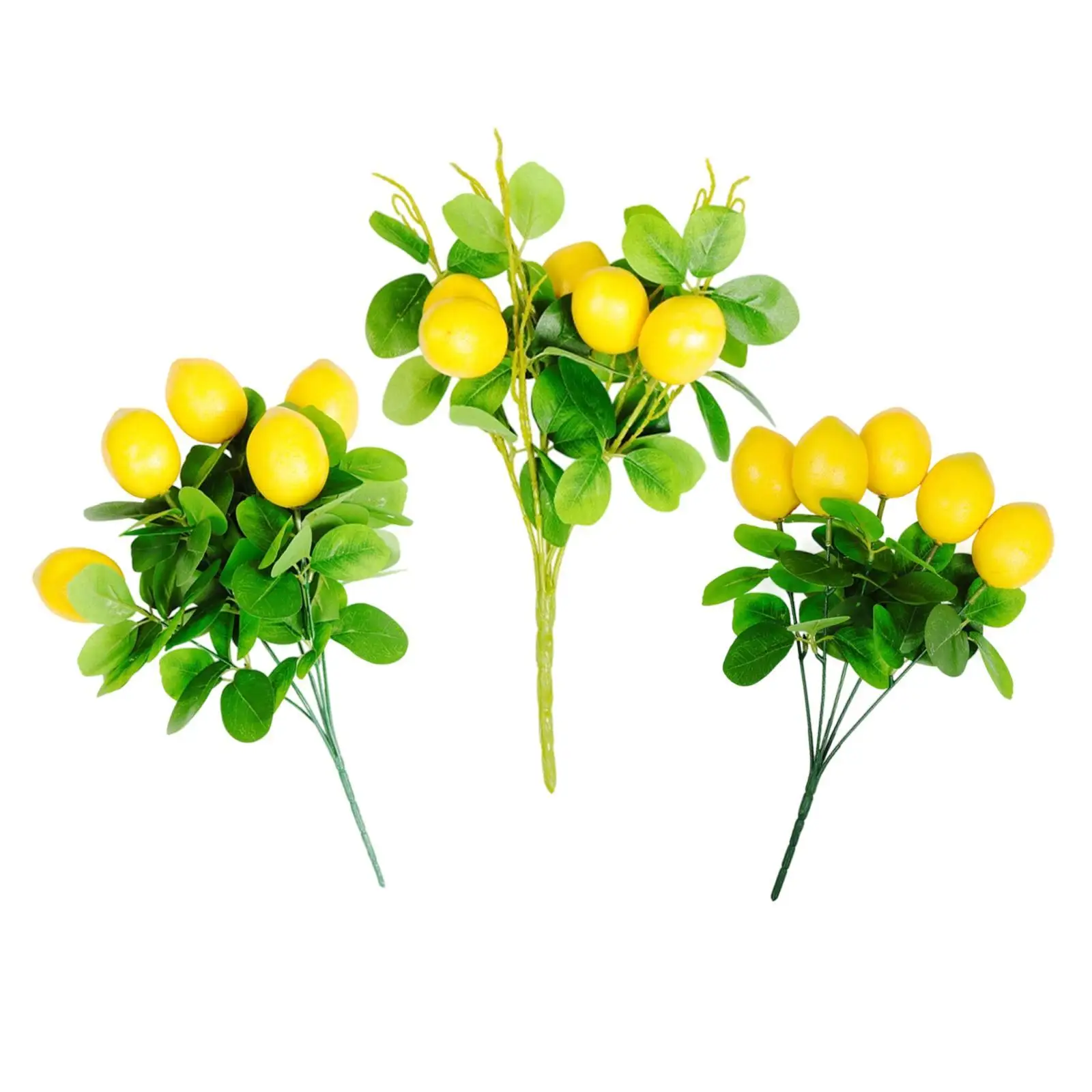 Artificial Lemon Branch Vivid with Lifelike Leaves for Wedding Garden Party