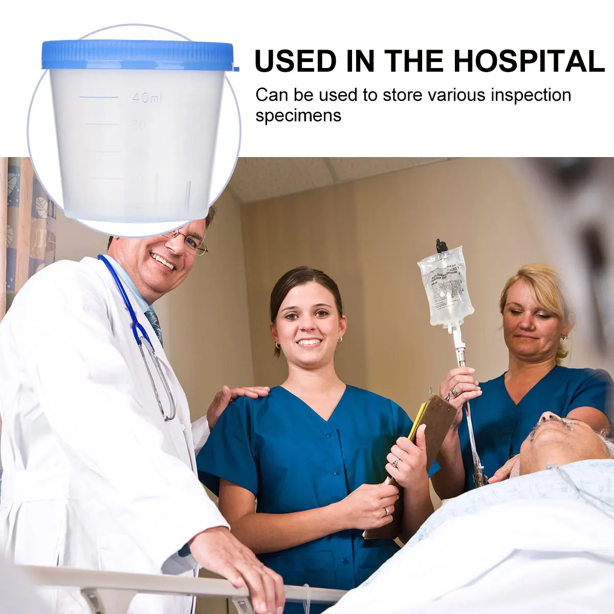 

50pcs Sampling Cups Leakproof Sterile Urine Collection Containers With Lids Plastic Disposable Medical Testing Accessories For