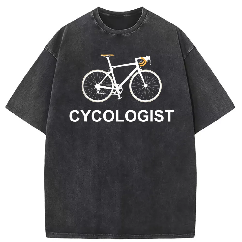 Cycologist MTB Bicycle Cycling Cyclist Road Bike Tshirt Vintage Washed Sweatshirts Summer Autumn Sportswears for Men