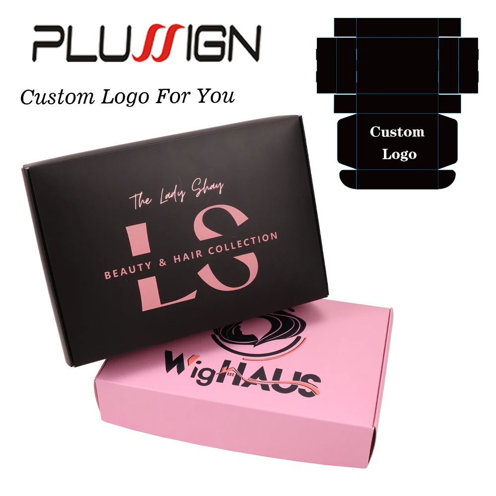 10Pcs Custom Wig Packaging Box For Business Hair Cardboard Boxes For Hair Bundles Multicolor Fold Paper Box For Wig Storage