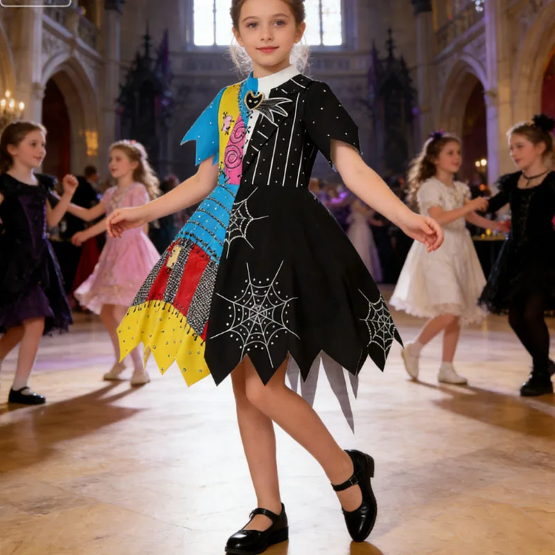 Halloween Costumes Kids Movie Sally RolePlay Dress Christmas Disguise Girl Princess Dress Birthday Carnival Cosplay Costumes