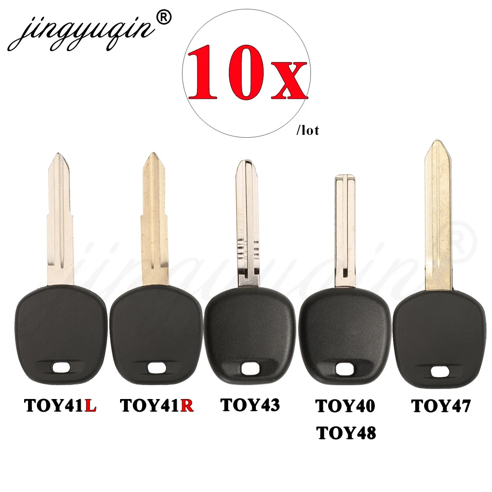 jingyuqin 10 peças TOY41/TOY43/TOY48/TOY47/VA2 Capa de Chave Transponder Automotiva com Lâmina para Toyota e Lexus, Substituição de Capa de Chave Sem Chip