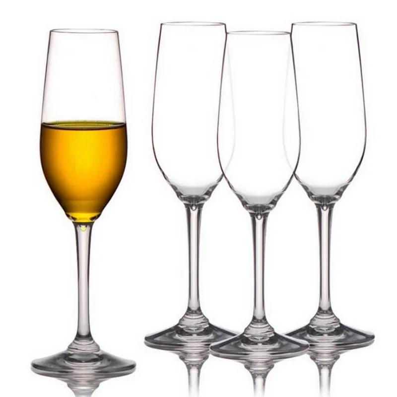 180ml Slim Champagne Glass Acrylic And Tritan Plastic Cup Transparent Unbreakable Reuse Wine Glasses