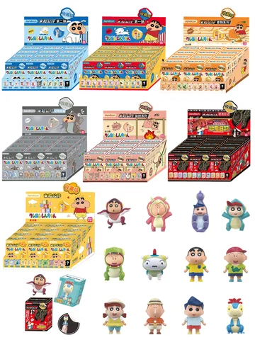 Crayon Shin-Chan Anime Figures Creative Peripheral Dinosaur Diary Baby Rice Grains Doll Model Blind Boxs Toys Children's Gifts