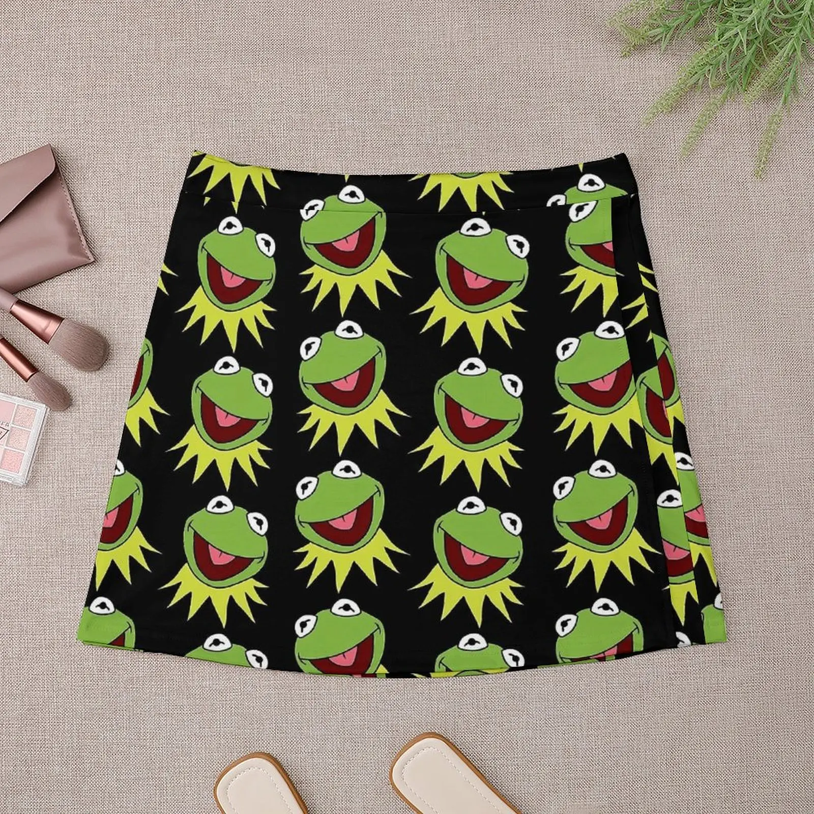 The Frogs Meme Skirt Ladies  Trendy Mini Skirts Summer Aesthetic High Waist Pattern Oversized Casual A-line Skirt