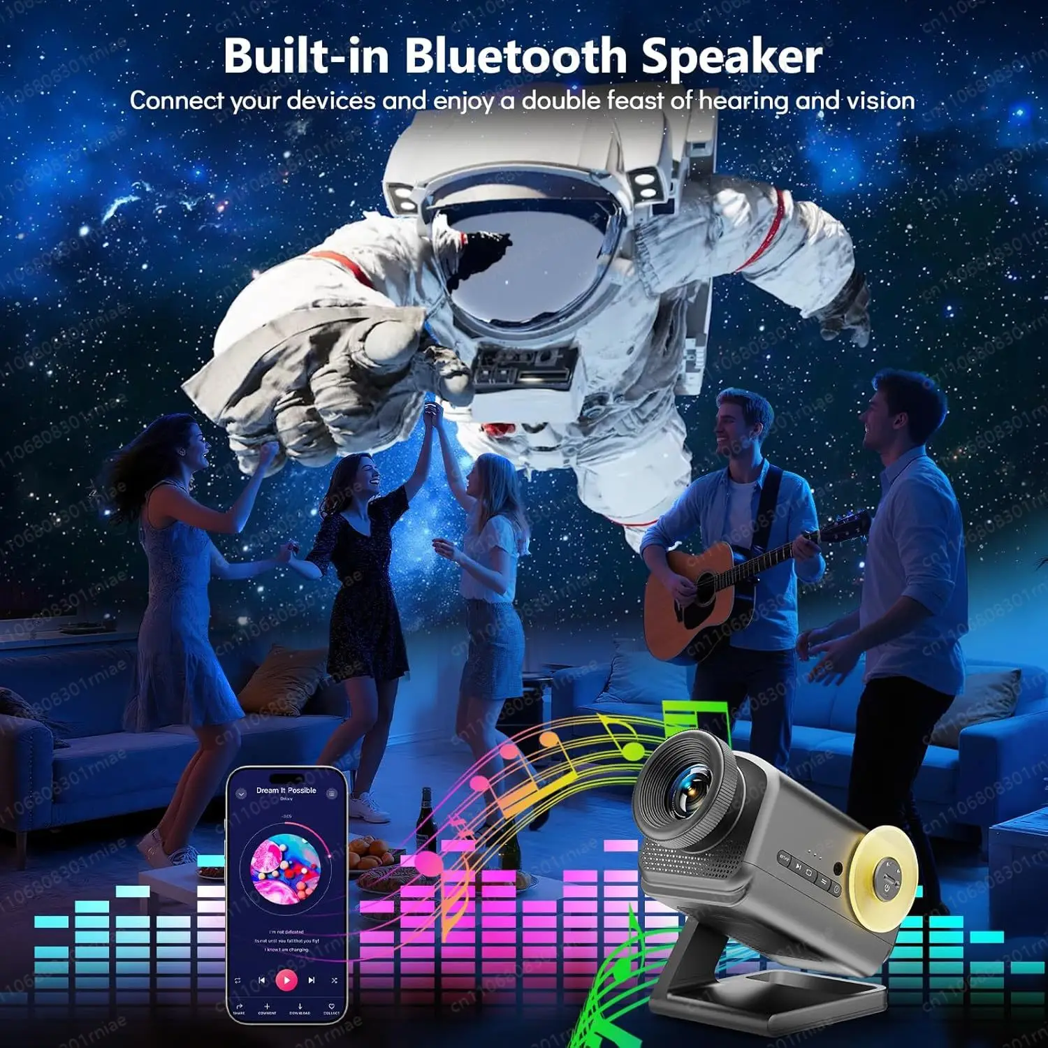 Ultimate 3D Galaxy Night Light – 4K HD Projector with Remote, White Noise & 60 Themes, Perfect for Kids' Bedroom & Gift