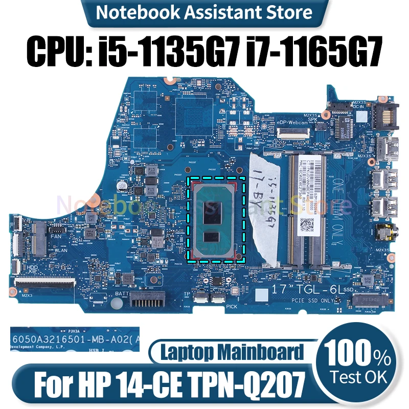 

For HP 17-BY Laptop Mainboard 6050A3216501-MB-A02 M12541-601 M12541-601 i5-1135G7 i7-1165G7 Notebook Motherboard