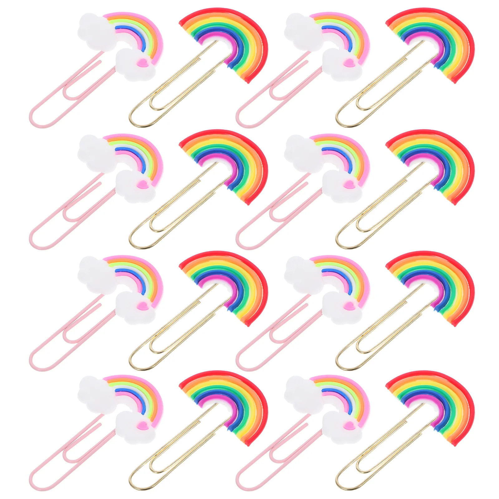 20Pcs Colorful Bookmark Clips Rainbow Shape Paper Clips for Office School DIY Bookmarks Photo Albums Cards Envelopes Decorative