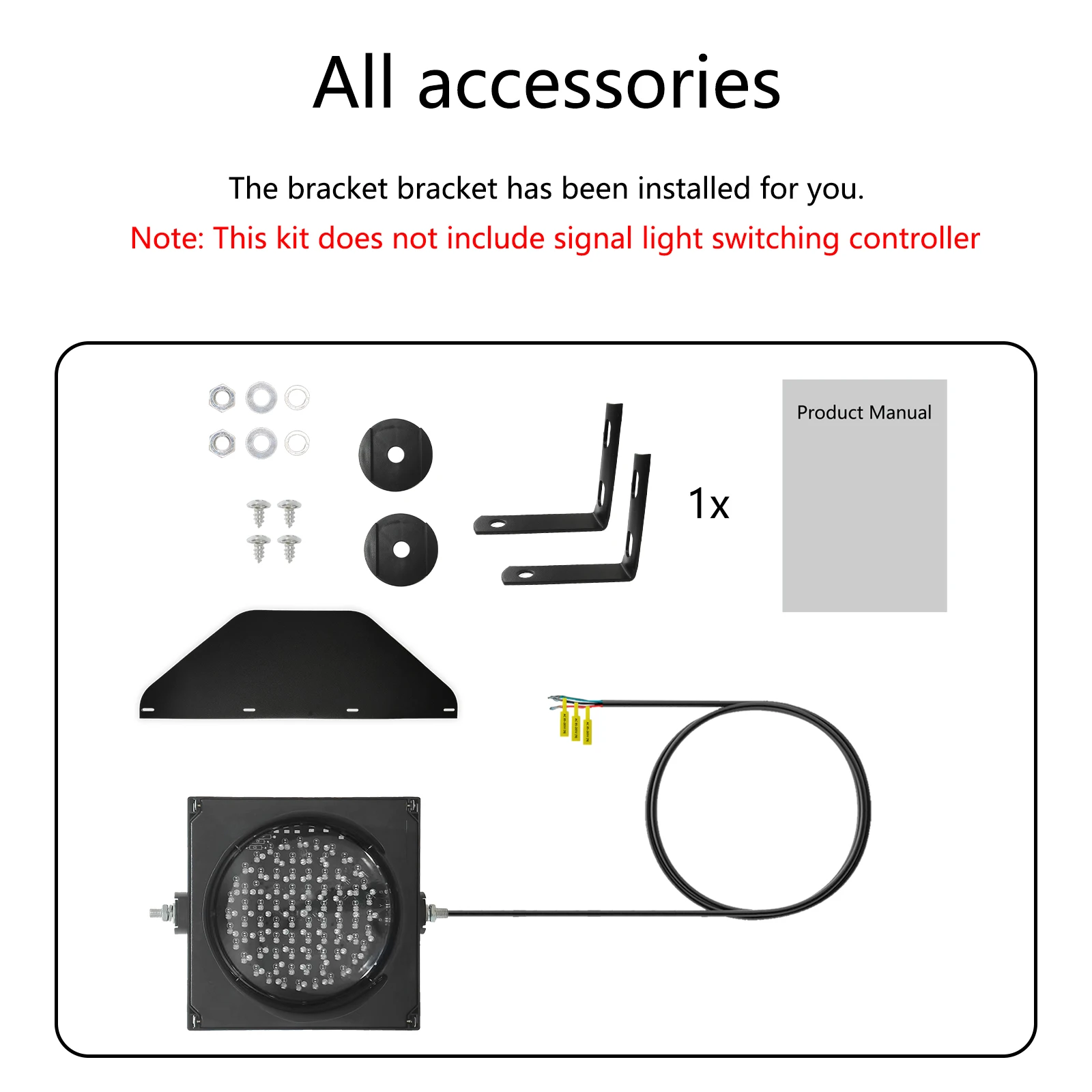 Traffic Light 200mm（8inch） 201 AC 85-265V Traffic Light Lamp/2 in 1 Red/Green/Stop/Go/Garage Light,PC Housing Water Resistant