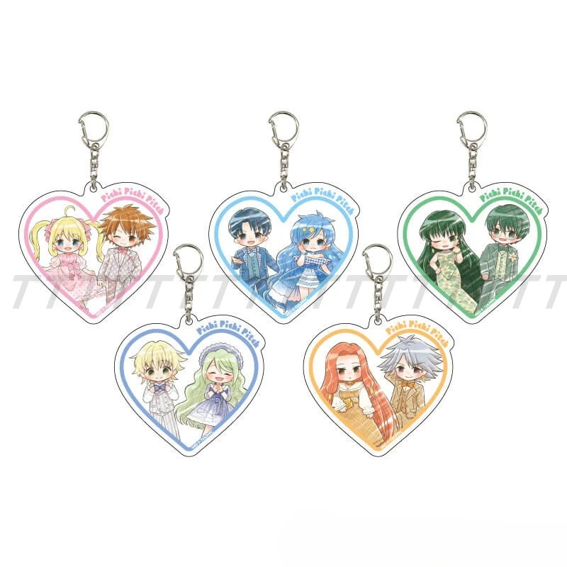 Game Mermaid Melody Pichi Pichi Pitch Anime Lucia Ruchia Nanami Keychain Doll Acrylic Keyring Pendant for Gift