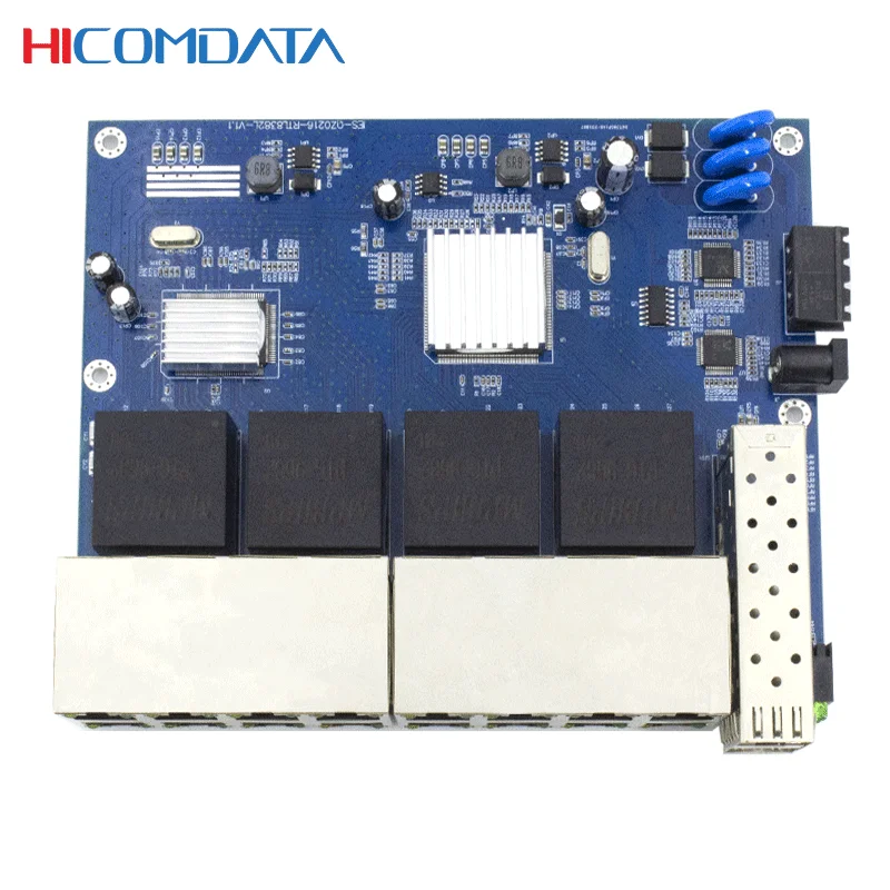 HICOMDATA-Commutateur Gigabit Ethernet industriel, 1000Mbps, 18 ports, 2 déchets, 16 RJ45, PCBA