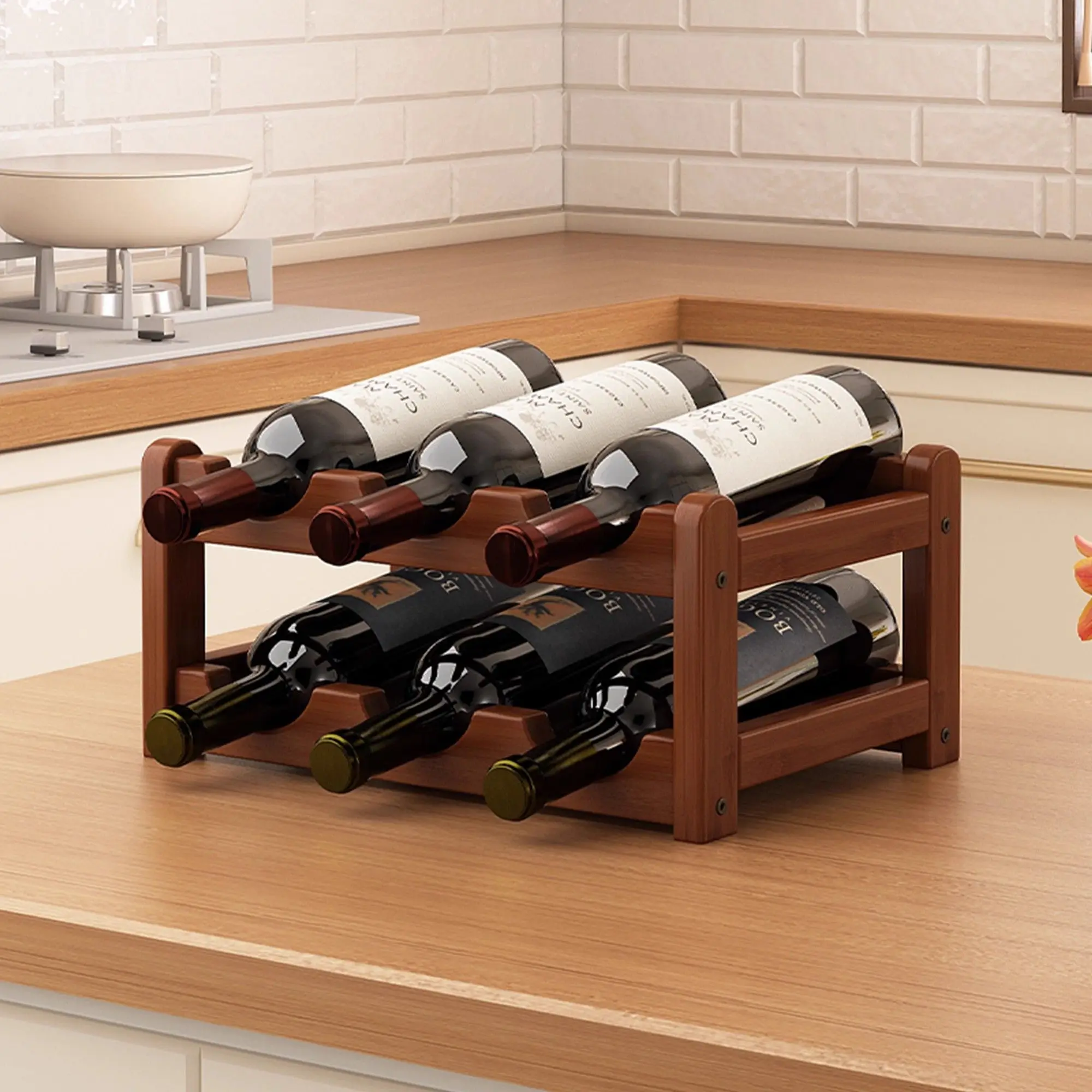

Creative Grid Wine Rack Tabletop Red Wine Bottle Display Rack Simple Assembly Storage Cabinet Household Bar Home Decor