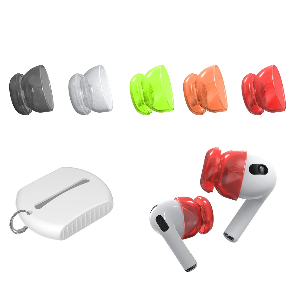 

For Airpods3/2/1 Soft TPE Earphone Ear Caps Tips 5/1 Pairs Earbuds Earphone Tips Earplug Cover With Storage Sleeve