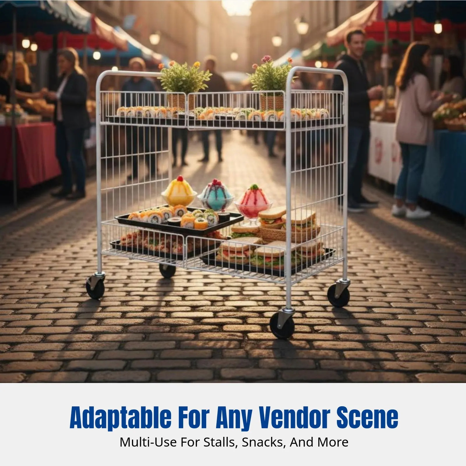 folding-push-cart-mobile-promotion-rack-snack-display-flower-cart-multi-scene-use-durable-metal-easy-storage-for-sushi