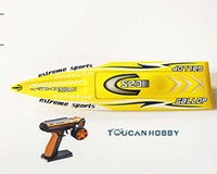 E25 Fiber Glass Yellow Electric High Speed Racing RTR RC Boat W/ Motor Servo ESC Battery Toucan Water Game for Adults THZH0026