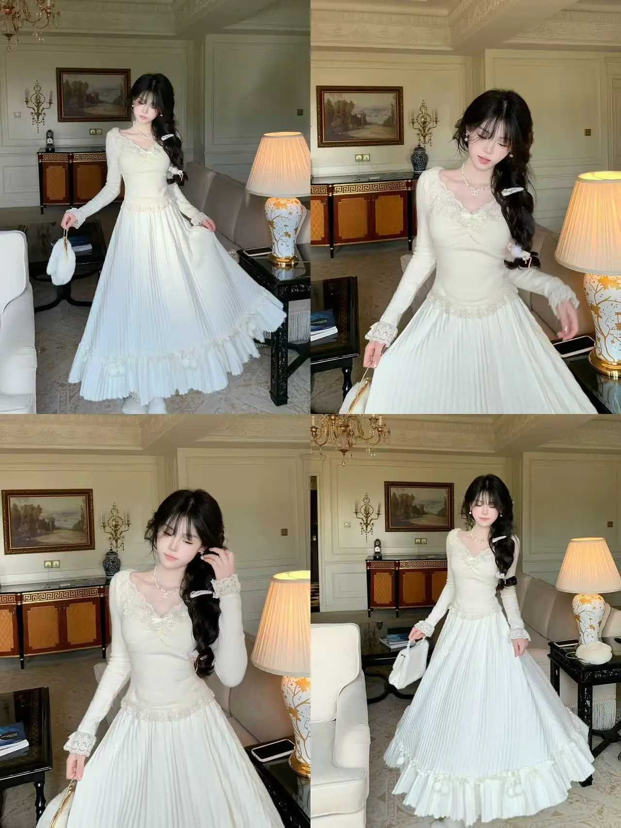 الشتاء الحلو أنيقة متماسكة 2 قطعة مجموعات امرأة Y2k مثير الدانتيل تصميم لطيف معطف شتاء دعوى الإناث الأميرة الكورية الملابس الشعبية #5