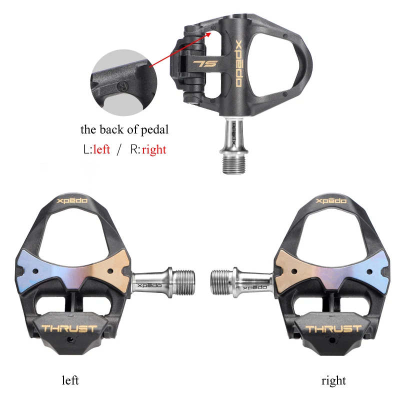 XPEDO THRUST road bike pedal carbon fiber superlight 164g Ti axis