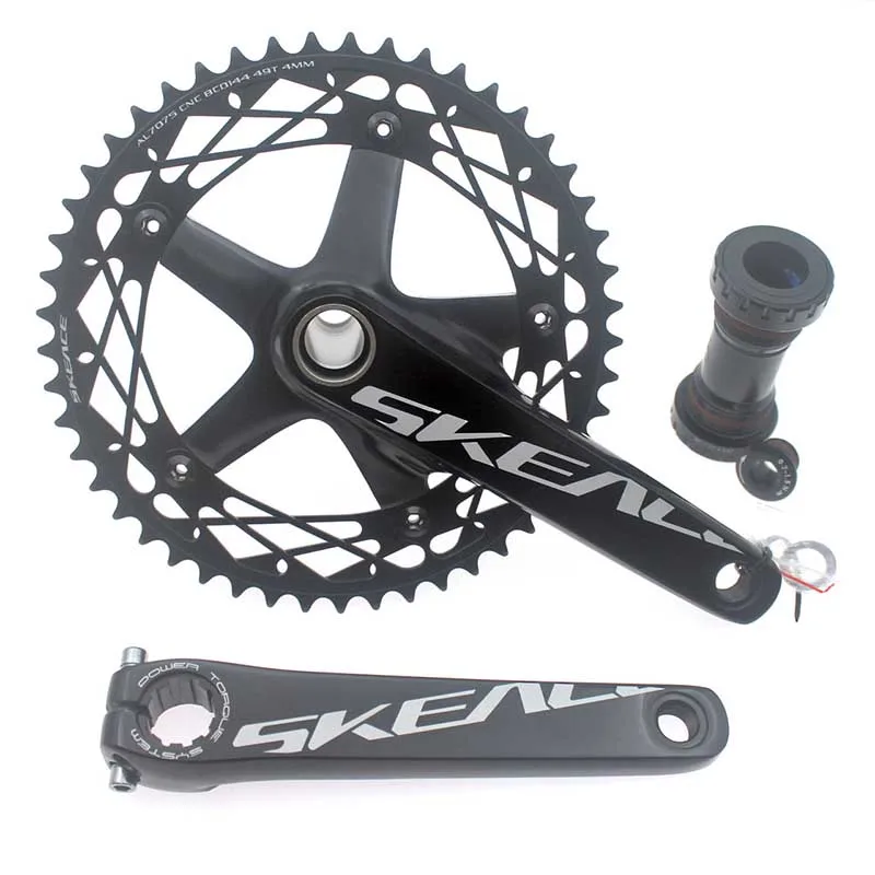 Spider Disc 49T Crankset BCD 144mm 165mm Fixed Gear Alumniun Alloy Single Speed Track Bike Hollow Integrated Chainwheel With BB