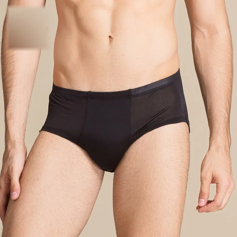 Men's Summer Silk Knit Briefs - Breathable Silk Boxer Briefs - Loose Fit - Plus Size