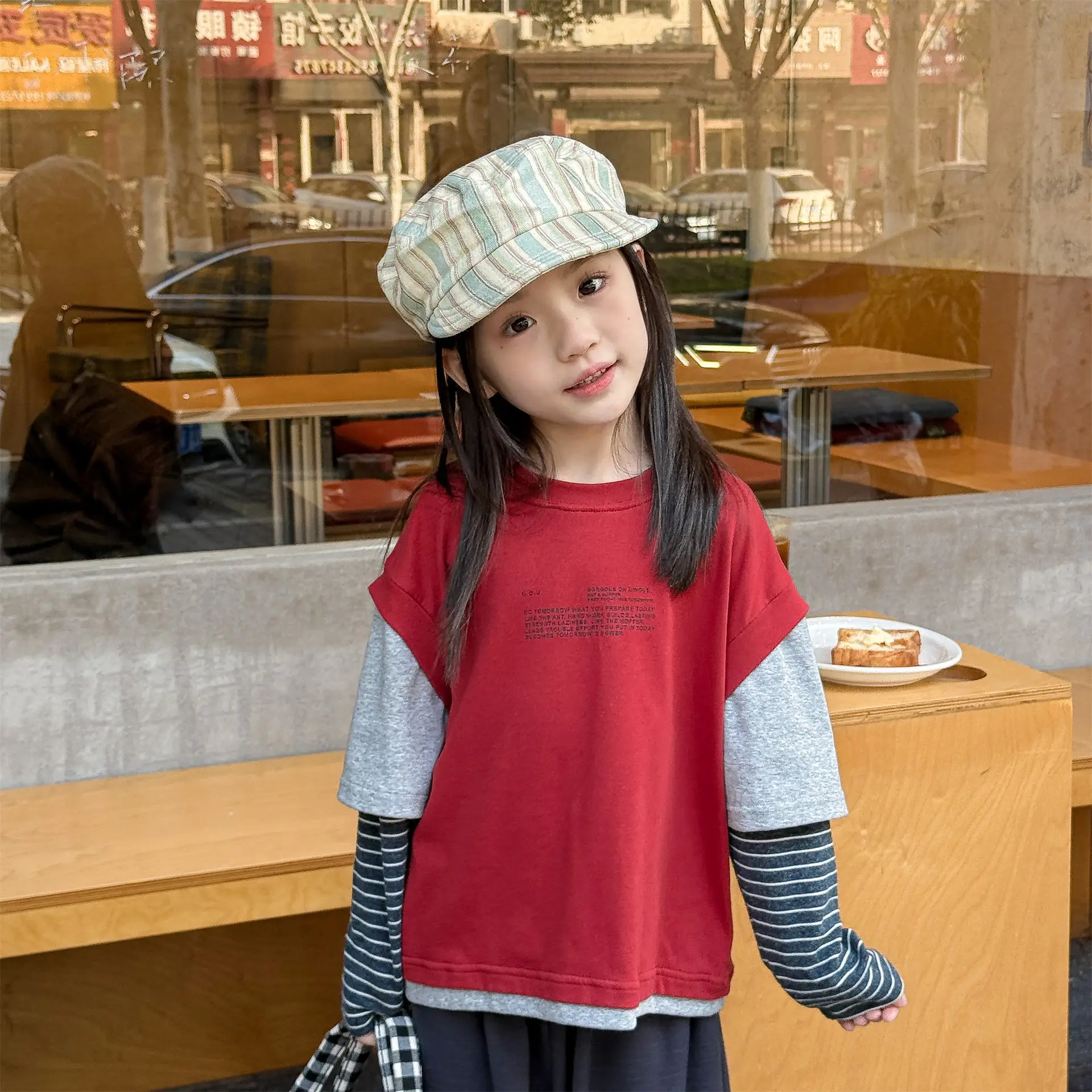 

2026 Spring New Children Long Sleeve T Shirts Cotton Girls Letter Print Bottoming Shirts Kids Clothes Boys Casual Sweatshirt