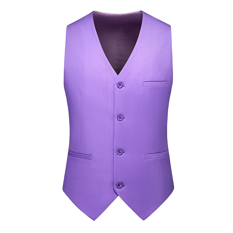 2023 Fashion New Men\'s Leisure Casual Boutique Solid Color Business Groom Wedding Vest Waistcoat