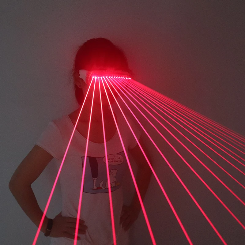 650nm Red Laser Glasses Stage Wear Performance Props Rechargeable LED Glowing Sunglasses For Show Festival Rave Club Party DJ