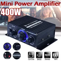 AK170 400W Home Theater Amplifiers DC 12V Dual Channel HIFI Digital Stereo Audio Power Amplifier for Home Car Radio Karaoke