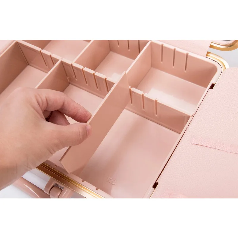Portable Travel Smart Foldable Touch Screen Cosmetic Vanity Case Storage with Led Light Mirror Makeup Organizer Box
