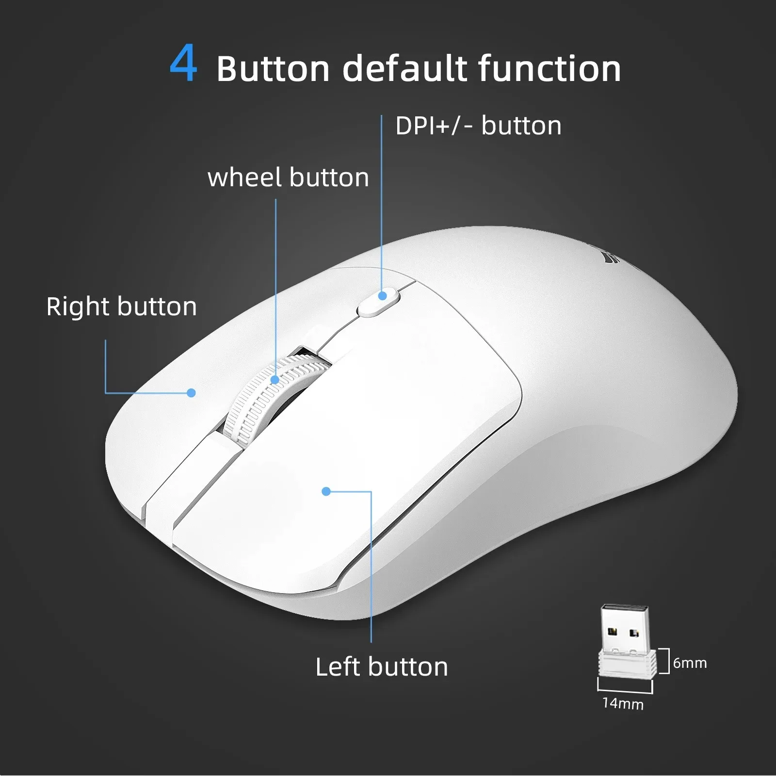 2,4G Drahtlose Maus Gaming Maus Ergonomische Mäuse 800-1200-1600 DPI Maus Wiederaufladbare Büro Mäuse für PC Laptop macbook Pro – Detail 6