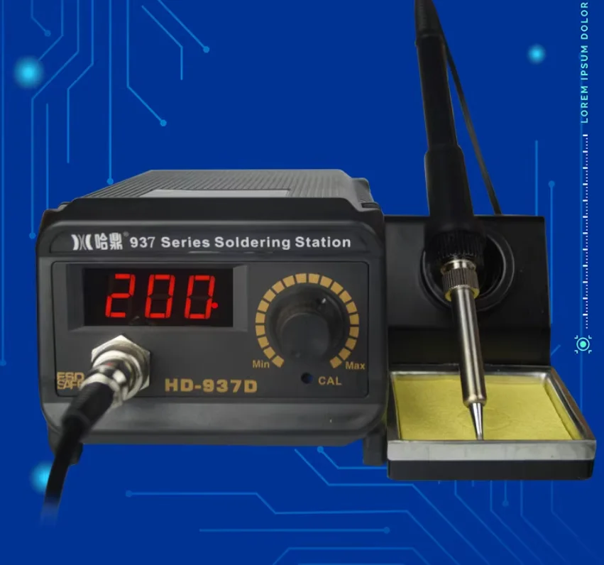 Imagem -02 - Estação de Solda de Temperatura Constante Esd Digital Ferro de Solda Hot Air Gun Estações de Retrabalho Antiestático 937d